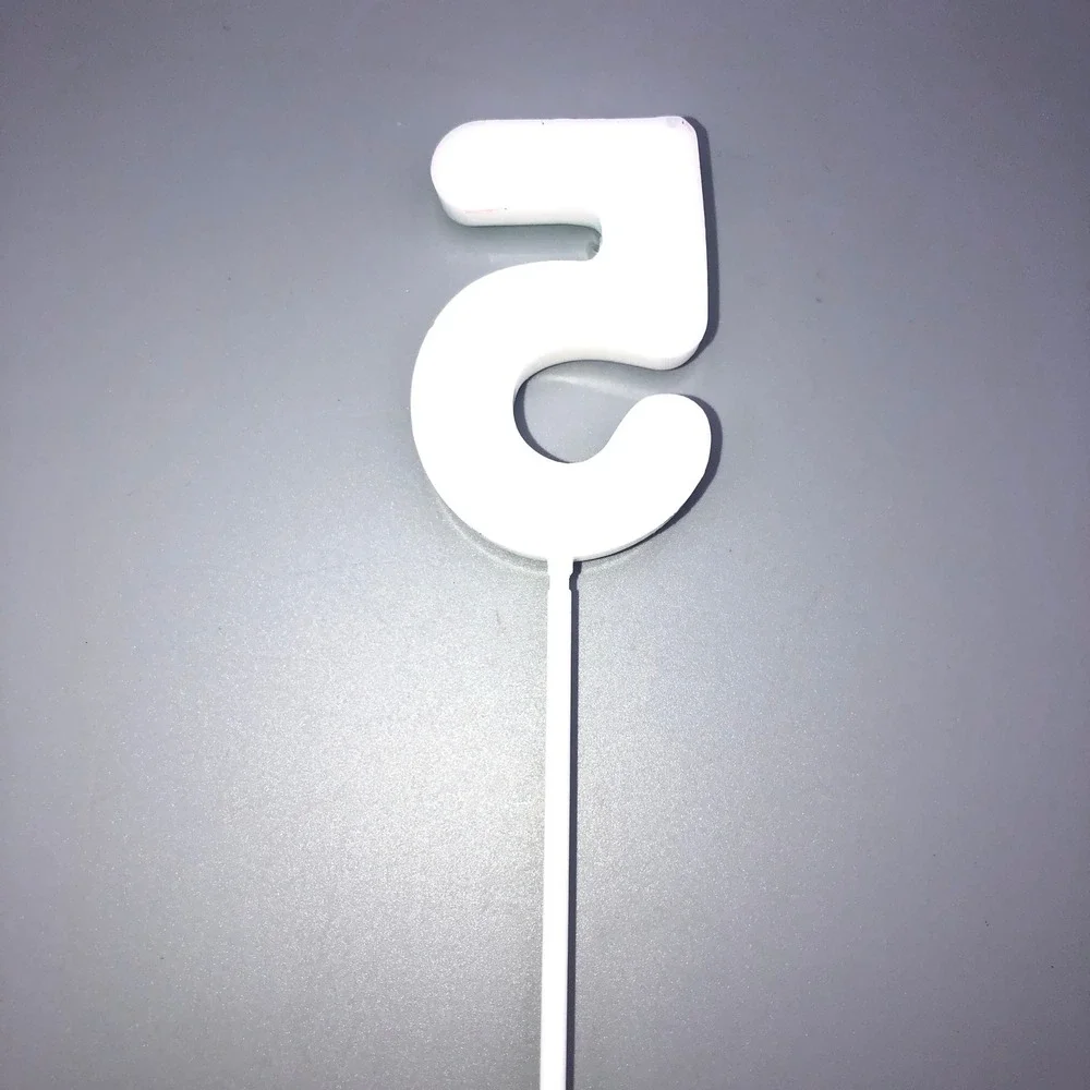 Pixel Gamer‎ Birthday Candle Number # 5 Blue Checkered Cake Topper Gaming Party